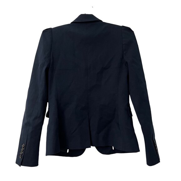 J Crew Navy Blue A2107 Cotton Puff Shoulder One Button Blazer Womens Size 2 - Picture 3 of 5